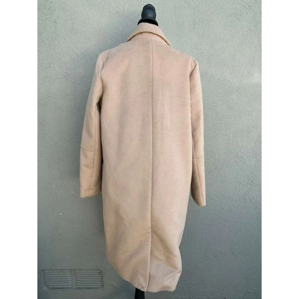 Forever 21 with Purpose Camel Tan Double Breasted Longline Coat Mens Medium M‎